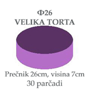 Ukusi torti Ф26 - Velika okrugla torta